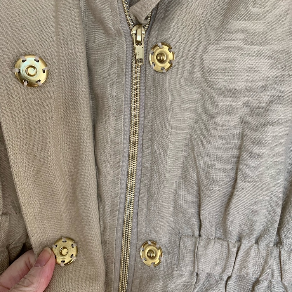 Luii Light Tan Linen Utility Jacket - Picture 6 of 6